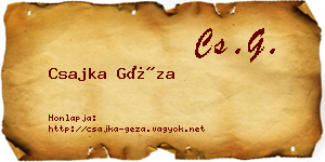 Csajka Géza névjegykártya