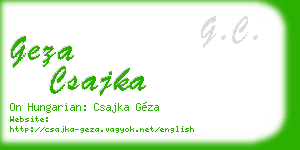 geza csajka business card
