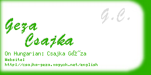 geza csajka business card
